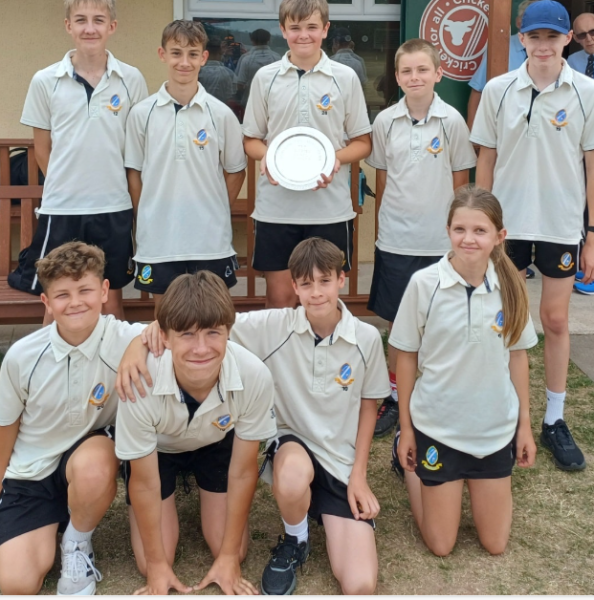 Weobley High School Amongst the Trophies at Herefordshire Schools Cricket Association Competitions 
